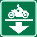 Motocycle entry lane on expressway signs