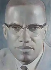 Portrait of Malcolm X by the artist Robert Templeton