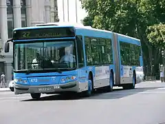 Castrosua bus operating in central Madrid.