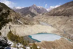 A view of Gangapurna Lake situated at Manang district