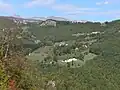 An aerial view of the Piva Monastery