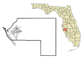 Map showing the location of the preserve in Manatee County, Florida