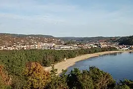 View of Sjøsanden, a beach in Mandal