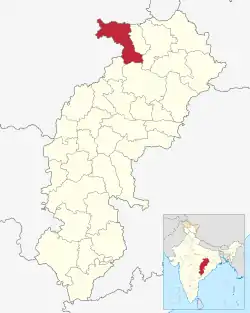 Location in Chhattisgarh