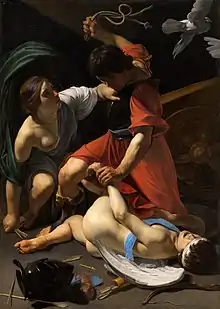 Mars Chastising Cupid, Art Institute of Chicago. Once attributed to Caravaggio, a typical Caravaggesque painting of the type popularised by Manfredi