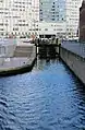 Mann Island lock, the exit from the canal into Canning Dock