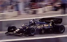 Nigel Mansell driving his Lotus 95T at the 1984 Dallas Grand Prix