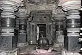 Closed mantapa with lathe turned pillars facing sanctum in Nageshvara temple at Mosale