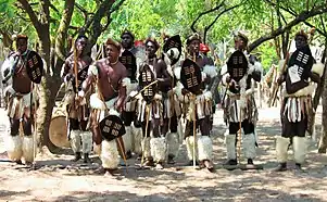 Swazi dancers with amahawu (singular: ihawu), or personal shields: 30 