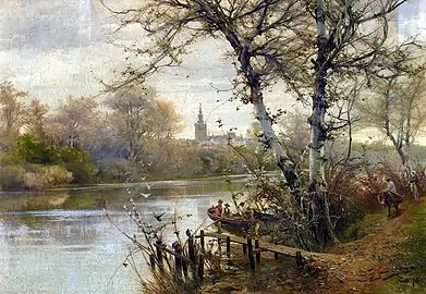 A River Landscape with Seville Beyond (1912)