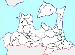 Location of Momoishi in Aomori Prefecture