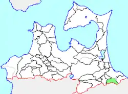 Location of Nangō in Aomori Prefecture