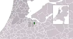 Highlighted position of Laren in a municipal map of North Holland