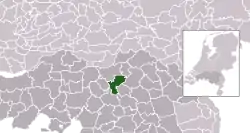 Highlighted position of Sint-Michielsgestel in a municipal map of North Brabant