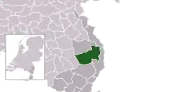 Highlighted position of Horst aan de Maas in a municipal map of Limburg