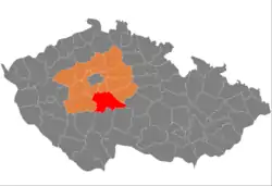 Location in the Central Bohemian Region within the Czech Republic