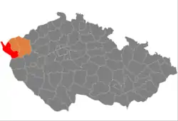 Location in the Karlovy Vary Region within the Czech Republic