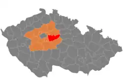 Location in the Central Bohemian Region within the Czech Republic