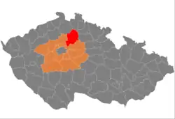 Location in the Central Bohemian Region within the Czech Republic