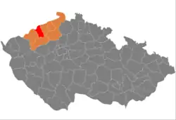 Location in the Ústí nad Labem Region within the Czech Republic