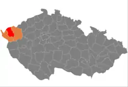 Location in the Karlovy Vary Region within the Czech Republic