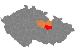 Location in the Pardubice Region within the Czech Republic