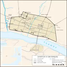 Vector map of Londinium in 400 AD