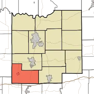 Location of Cass Township in Dubois County