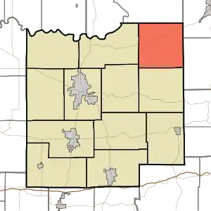 Location of Columbia Township in Dubois County