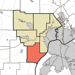 Location of Franklin Township in Floyd County