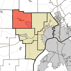 Location of Greenville Township in Floyd County