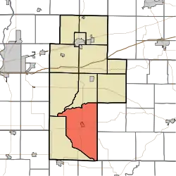 Location of Harrison Township in Clay County