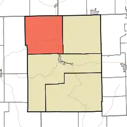 Location of Jackson Township in Brown County