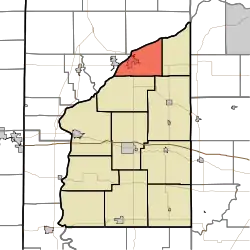 Location of Logan Township in Fountain County