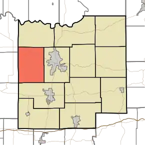 Location of Madison Township in Dubois County