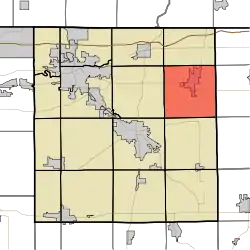 Location of Middlebury Township in Elkhart County