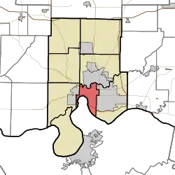 Location in Vanderburgh County