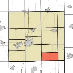 Location of Spencer Township in DeKalb County