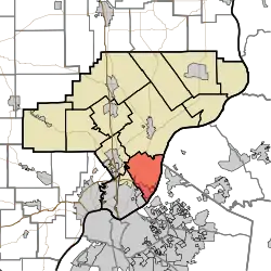 Location of Utica Township in Clark County