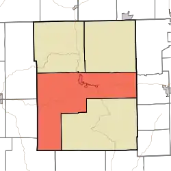 Location of Washington Township in Brown County