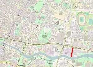 Location of Krakowska Street in Bydgoszcz