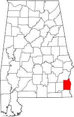 Map of Alabama highlighting Henry County