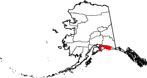 State map highlighting Chugach Census Area