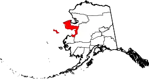 State map highlighting Nome Census Area