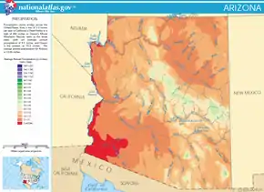 Image 5Arizona's average rainfall (from Geography of Arizona)