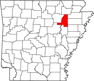 State map highlighting Jackson County