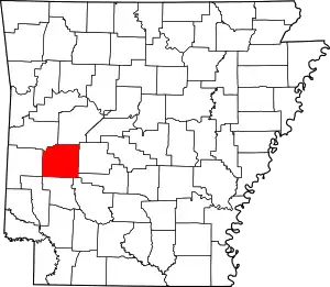 Map of Arkansas highlighting Montgomery County