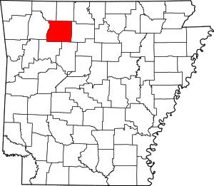 Map of Arkansas highlighting Newton County