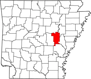 Map of Arkansas highlighting Prairie County