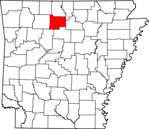 Map of Arkansas highlighting Searcy County